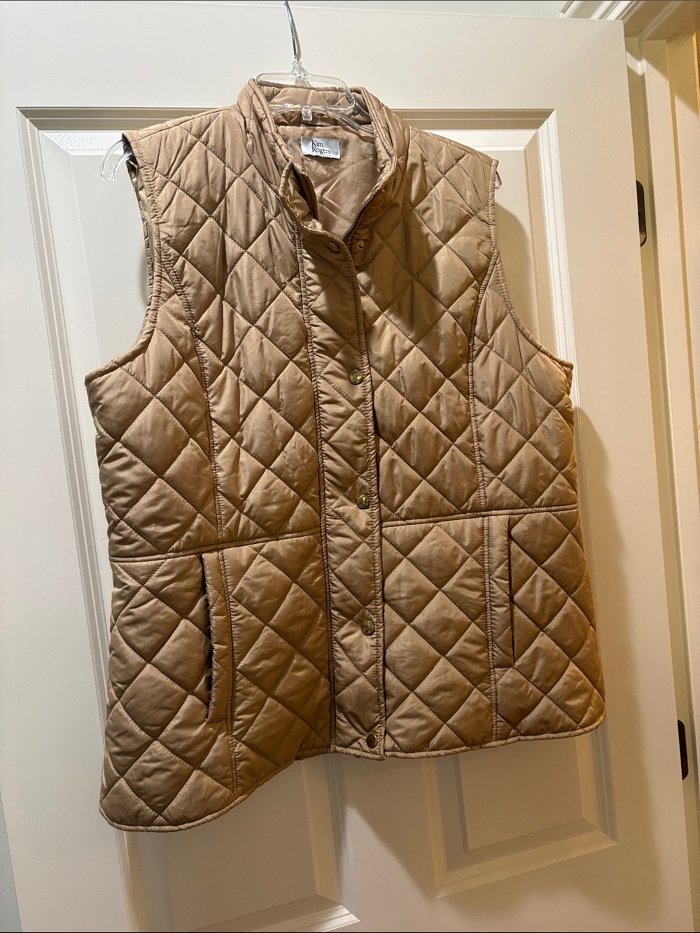 Quilted Sleeveless Vest - Tan